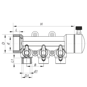 Коллектор 3-way с шаровыми кранами (40x20) PPR KOER K0170.PRO (KP0220) №2