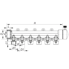Коллектор 6-way с шаровыми кранами (40x20) PPR KOER K0173.PRO (KP0223) №2