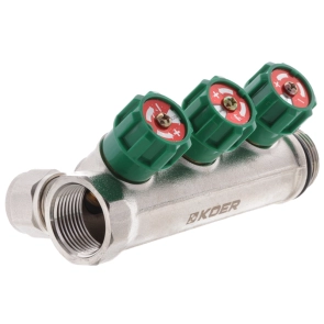 Коллектор вентильный с фитингом KOER KR.1123-3 3/4"x3 WAYS (KR2830) №1