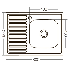 Кухонна мийка накладна ZERIX Z8050R-06-160E (satin) (ZX1613) №2