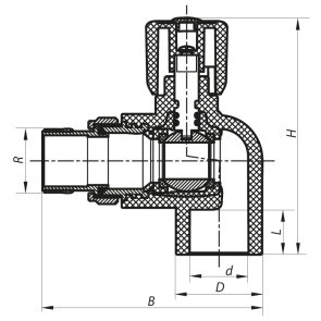 Кран радіаторний 25x3/4 кутовий PPR KOER K0158.PRO (KP0202) №2
