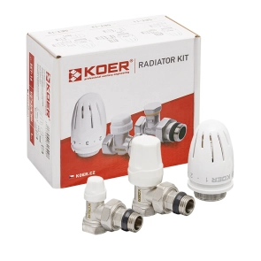 Комплект для подключения радиатора KOER SET-11 - 1/2"x1/2" (угловой) с термоголовкой ВЗ (KR3175) №5