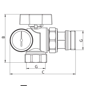 Кран с американкой "антипротечка" с термометром Koer KR.1033-Gi - 1'' (KR2894) №2