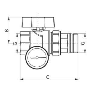 Кран с американкой "антипротечка" с термометром Прямая Koer KR.1032-Gi - 1" (KR2893) №3