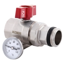 Кран с американкой "антипротечка" с термометром Прямая Koer KR.1032-Gi - 1" (KR2893)
