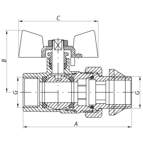 Кран с американкой 1/2" "антипротечка" (Koer KR.227-Gi) (KR0189) №3
