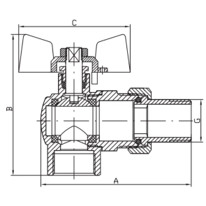 Кран з американкою 1/2" "антіпротечка"(Koer KR.228.W-Gi) кутовий білий (KR0195) №2