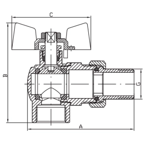 Кран с американкой 1/2" "антипротечка"(Koer KR.228-Gi) Угловая (KR0196) №2