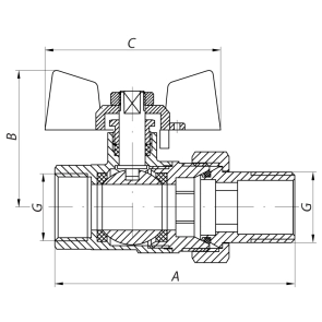 Кран с американкой 1/2" (Koer KR.227.W) белый (KR0015) №2