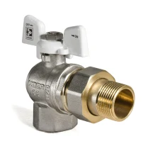 Кран с американкой 3/4" (Koer KR.228.W) Угловая белый (KR0100)