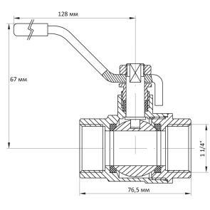 Кран шаровый Koer 1 1/4" ГГР (KR.214) (KR0023) №4