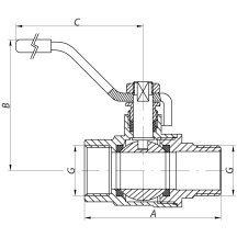 Кран шаровый Koer 1 1/4" ГШР газ (KR.215.G) (KR0125)