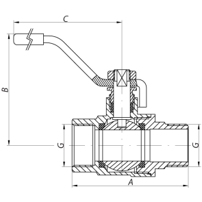 Кран шаровый Koer 1 1/4" ГШР газ (KR.215.G) (KR0125) №1