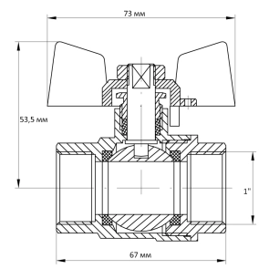 Кран шаровый Koer 1" ГГБ (KR.217.W) белый (KR0180) №4