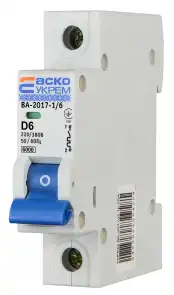 Автоматичний вимикач УКРЕМ ВА-2017/D 1р 6А АСКО №4