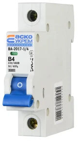 Автоматичний вимикач УКРЕМ ВА-2017/B 1р 4А АСКО №5