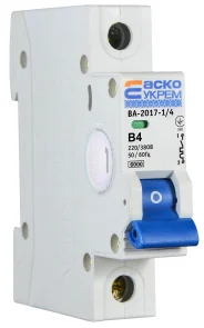 Автоматичний вимикач УКРЕМ ВА-2017/B 1р 4А АСКО №6