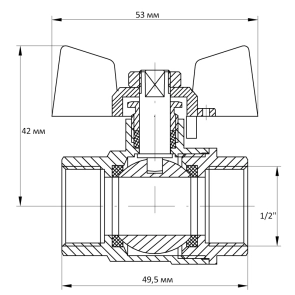 Кран шаровый KOER 1/2" ГГБ (KR.217.W) белый (KR0177) №2