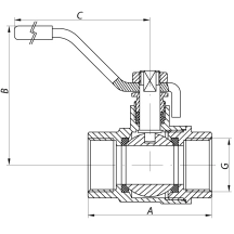 Кран шаровый Koer 1/2" ГГР газ (KR.214.G) (KR0123)