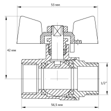 Кран шаровый Koer 1/2" ГШБ (KR.218) (KR0034)