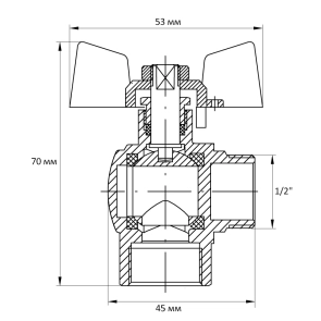 Кран кульовий Koer 1/2" ГШМ кутовий (KR.208) (KR2805) №4