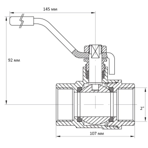 Кран шаровый Koer 2" ГГР (KR.214) (KR0038) №2