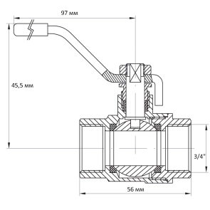 Кран шаровый Koer 3/4" ГГР (KR.214) (KR0042) №3