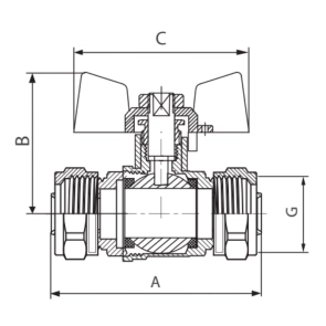 Кран шаровый Koer Wing 16x16 (KR.353) (LL1657) №3