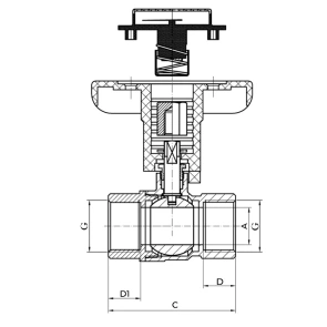Кран шаровый с пластиковой ручкой и термометром Koer KR.240 - 3/4" ГГ (KR3118) №2