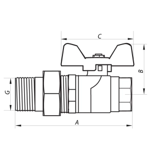 Кран кульовий з американкою 1" ГШМ (NF.921) Nolf (NF2963) №2