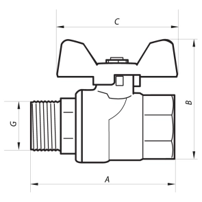 Кран кульовий 1" ГШМ газ (NF.722) Nolf (NF2953) №2