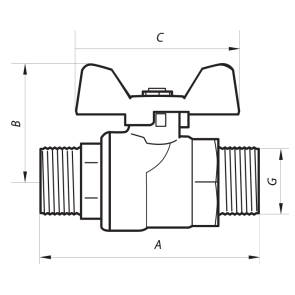 Кран шаровый 1/2" ШШМ (NF.731) Nolf (NF2954) №2