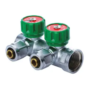 Коллектор вентильный с фитингом KOER KR.1122-2 1"x2 WAYS (KR2653) №1
