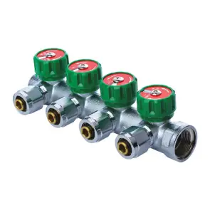 Коллектор вентильный с фитингом KOER KR.1122-4 1"x4 WAYS (KR2655) №1