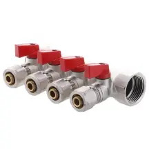 Коллектор с шаровыми кранами и фитингом KOER KR.1126-4 1"x4 WAYS (KR2840)