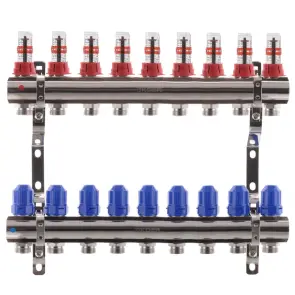 Коллекторный блок с расходомерами KOER KR.1110-09 1"x9 WAYS (KR2646) №5