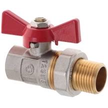 Кран с американкой 1/2" Прямая Waterpro красный (WP0151)