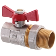 Кран с американкой 3/4" Прямая WATERPRO красный (WP0152)