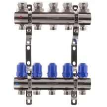 Коллекторный блок с термостатич. клапанами KOER KR.1100-05 1"x5 WAYS (KR2631)