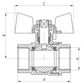Кран шаровый Waterpro 1/2" ГГБ (WP0146) №2