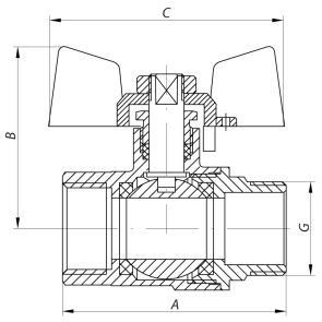 Кран шаровой Waterpro 3/4" ГШБ (WP2904) №2