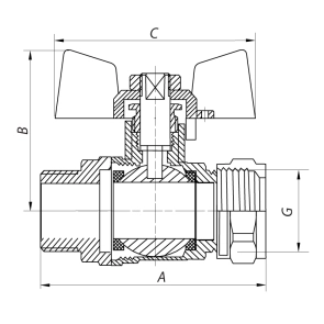 Кран шаровой WATERPRO WING 16x1/2Б (MA0115) №2