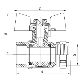 Кран кульовий Waterpro Wing 20x3/4F (MA0119) №2