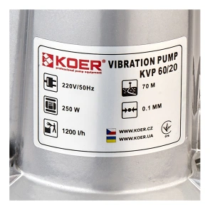 Насос вибрационный одноклапанный нижний забор Koer KVP 60/20 (KP3144) №2