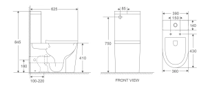 Унітаз-компакт MIXXUS Premium Bevel-0401-T1 625x390x845mm, система змиву TORNADO 1.0 (MP6473) №3