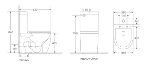 Унітаз-компакт MIXXUS Premium Ellipse-0401-T1 630x390x840mm, система змиву TORNADO 1.0 (MP6467) №2