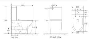 Унітаз-компакт MIXXUS Premium Ellipse-0402-R 660x390x855mm, система змиву RIMLESS (MP6468) №3