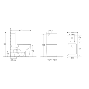 Унітаз-компакт MIXXUS Premium Quadro-0401-R 610x365x825mm, система змиву RIMLESS (MP6457) №3