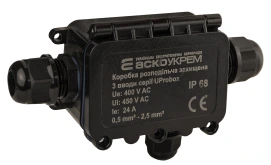 Коробка распределительная защищена, 3 ввода, IP68 серии UProbox