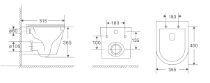Унітаз підвісний Mixxus Premium Bevel-0301-T3 515x355x365mm, система змиву Tornado 3.0 (MP6472) №2